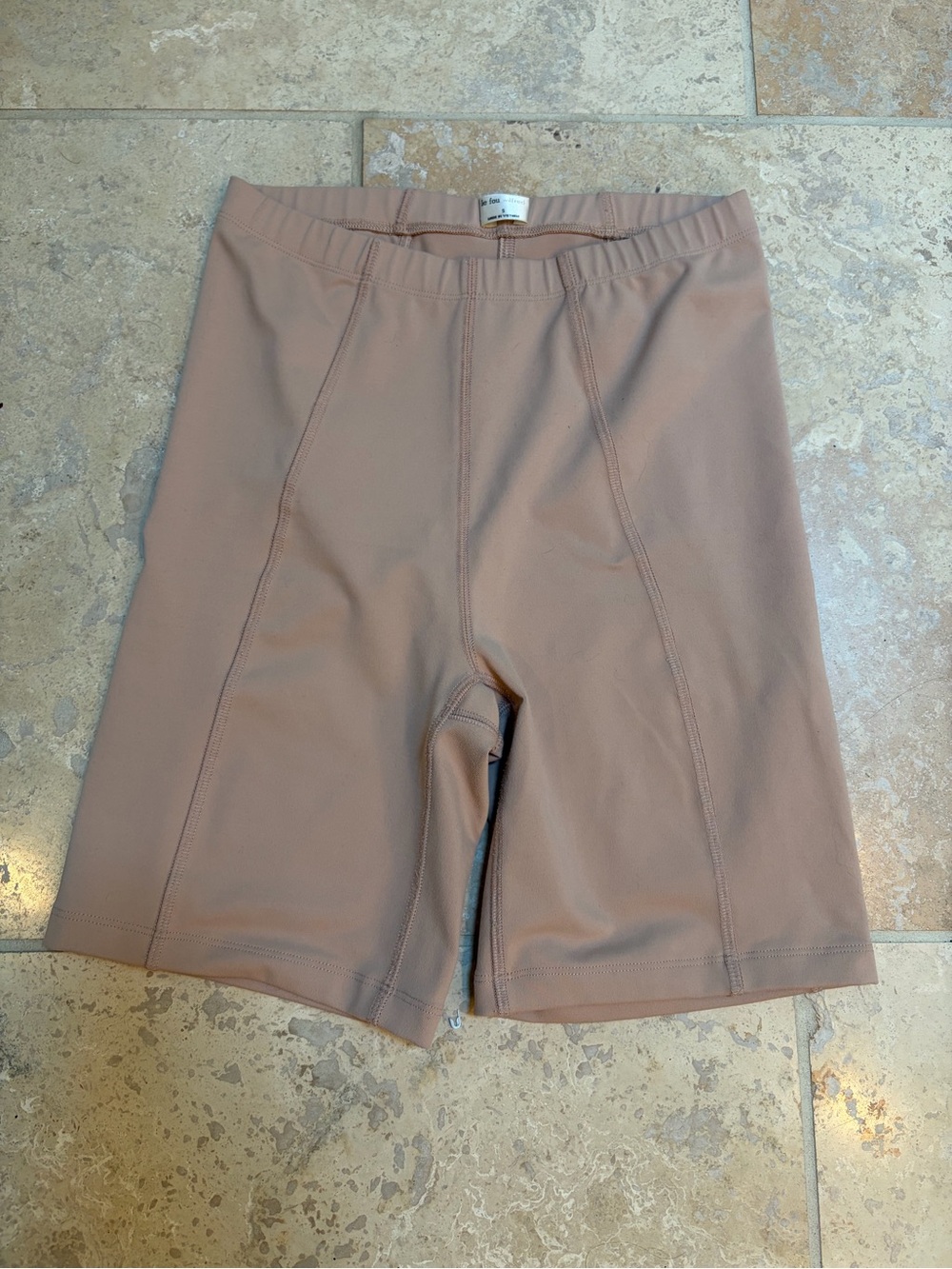 Wilfred Aritzia High-Rise Mauve-Tan Biker Shorts